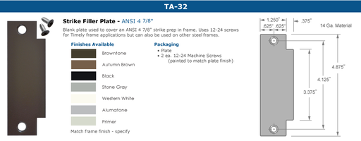 TA32   ASA 4 7/8 timely browntone filler plate