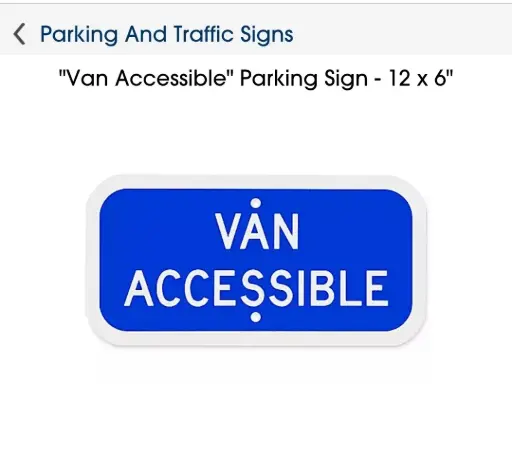 12 x 6 blue Van Accessible sign