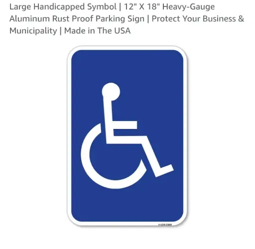 12 x 18 Blue handicap metal sign